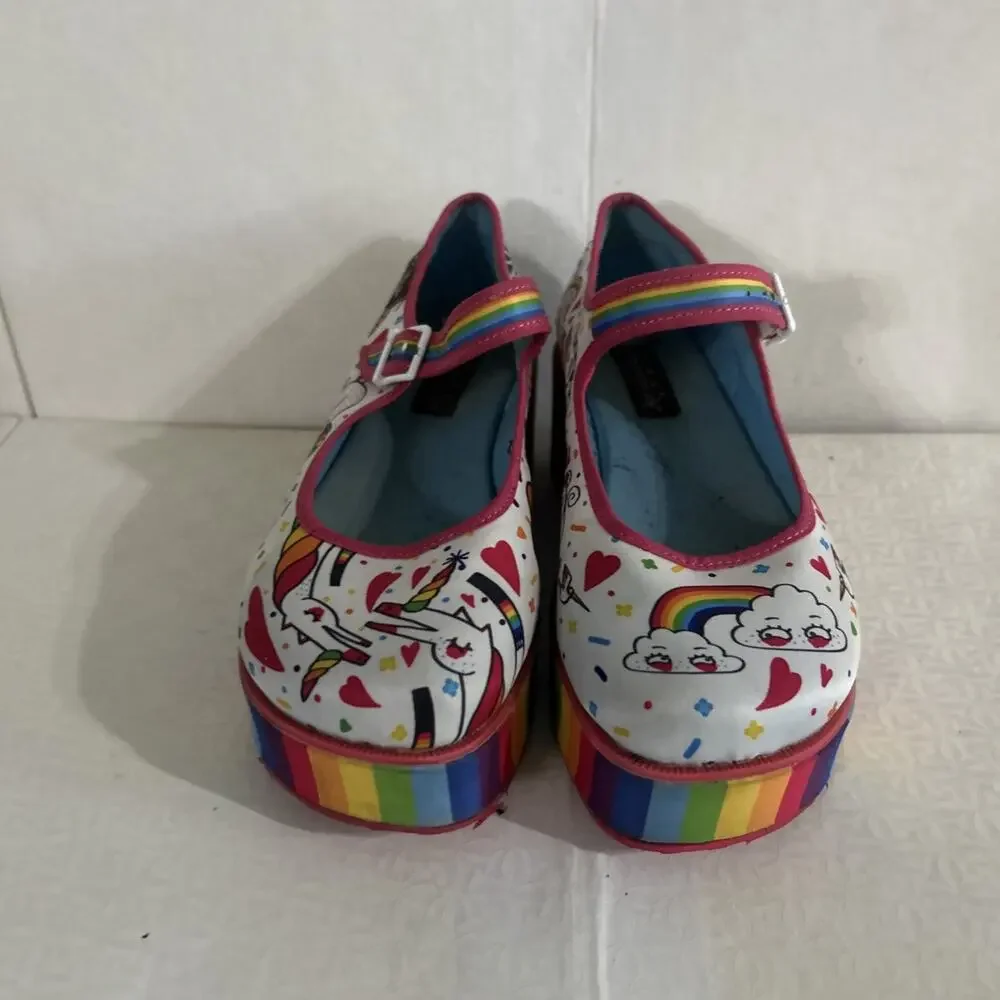 Chocolaticas Hot Chocolate Design Rainbow Platform Mary Jane Womens US 7 EU 37
